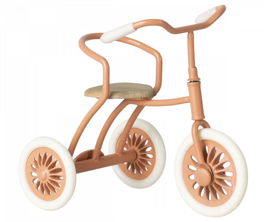 Maileg Abri a Tricycle, Mouse - Coral