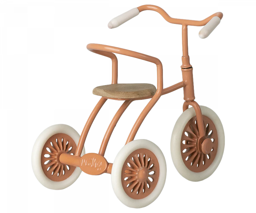 Maileg Abri a Tricycle, Mouse - Coral