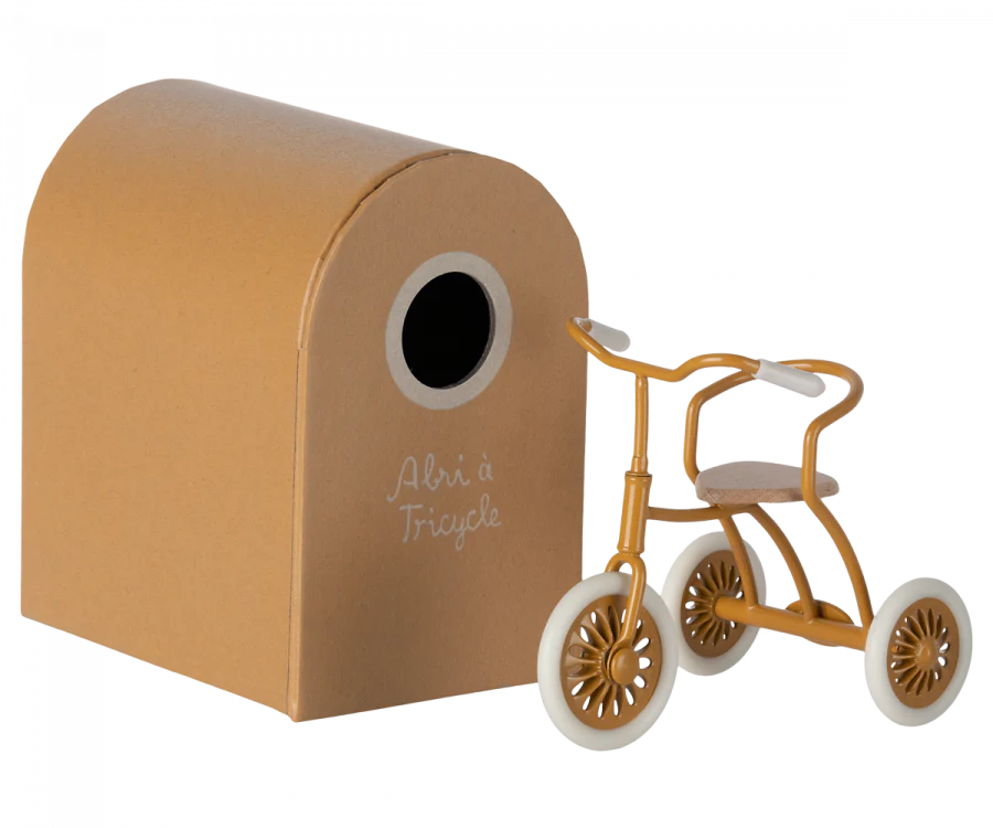 Maileg Abri a Tricycle, Mouse - Ocher