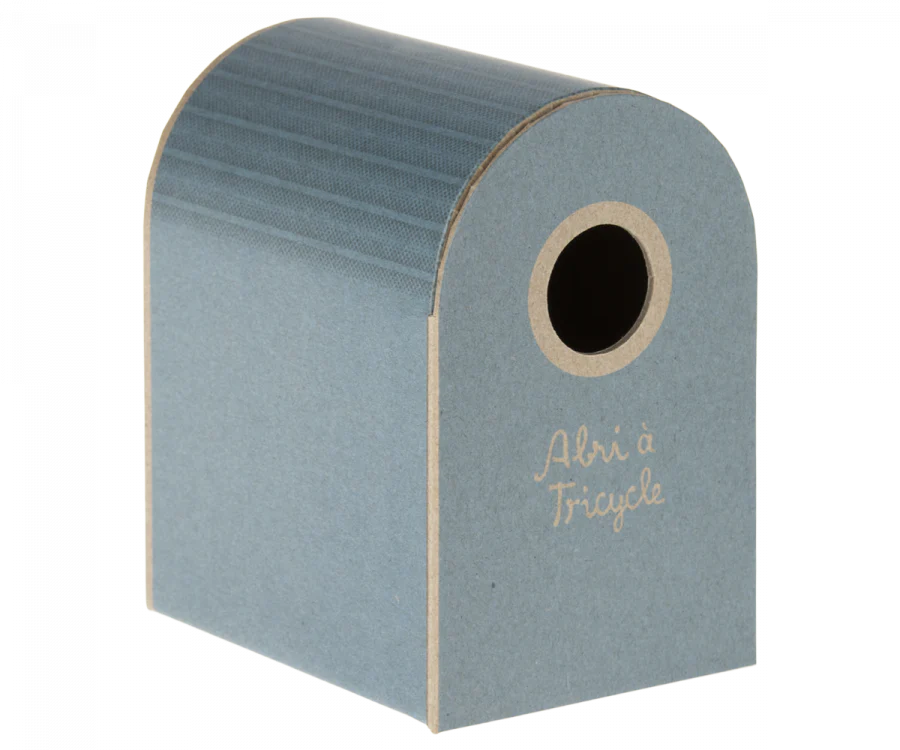 Maileg Abri a Tricycle, Mouse - Petrol Blue