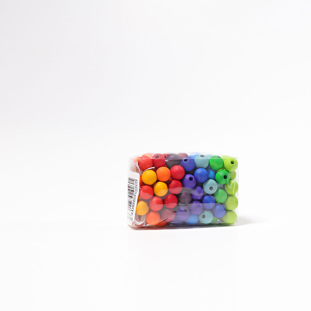 120 small Rainbow wooden beads - Toydler