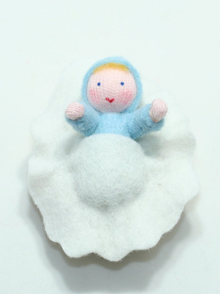 Baby in Walnut Cradle - Toydler