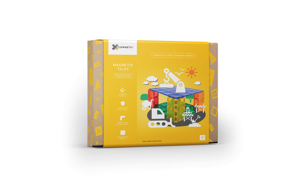 Connetix Tiles 2 Piece Base Plate Pack *Stronger Foundation* - Toydler
